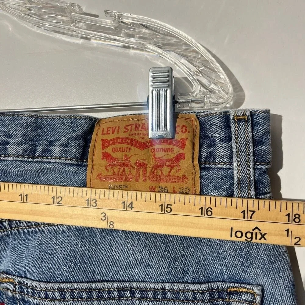 Levis 505 Regular Fit Straight‎ Leg Blue Denim Jeans Mens 36x30 Medium Wash